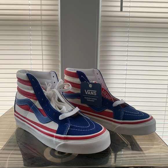 Vans Sk8-Hi 38 DX og blue of red stipe Sz 6.5 - Picture 5 of 10